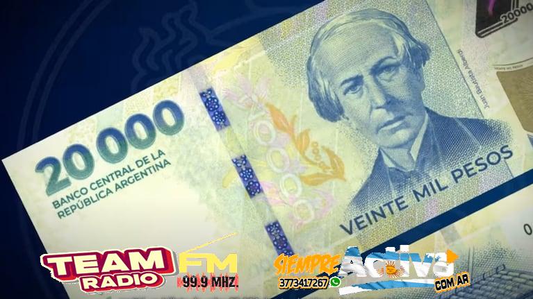 En circulación | El Banco Central puso en circulación el billete de $20.000