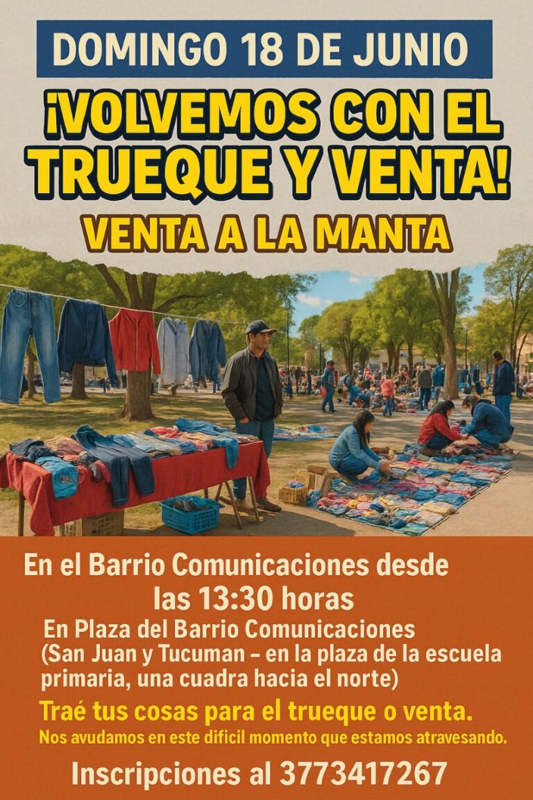 ¡Vuelve el Trueque al Barrio Comunicaciones de Mercedes!. ¿De que se trata?