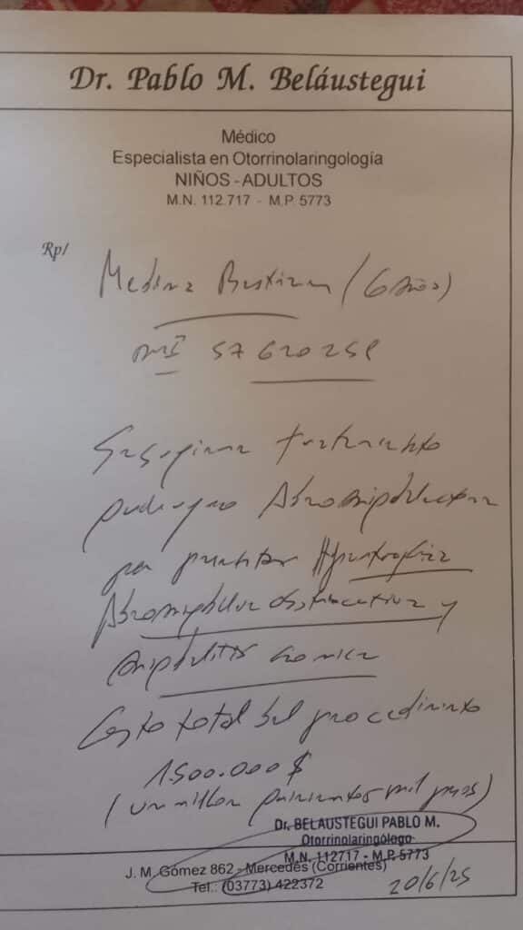 Diagnostico-de-Bastian-576x1024 Bastian necesita una cirugía para mejorar su salud: su familia impulsa una campaña solidaria en Mercedes